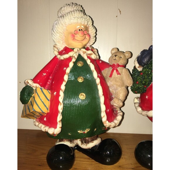 Kirklands Vintage Mr. And Mrs. Santa Clause Approx 13” Holiday Christmas Santas - Picture 4 of 15